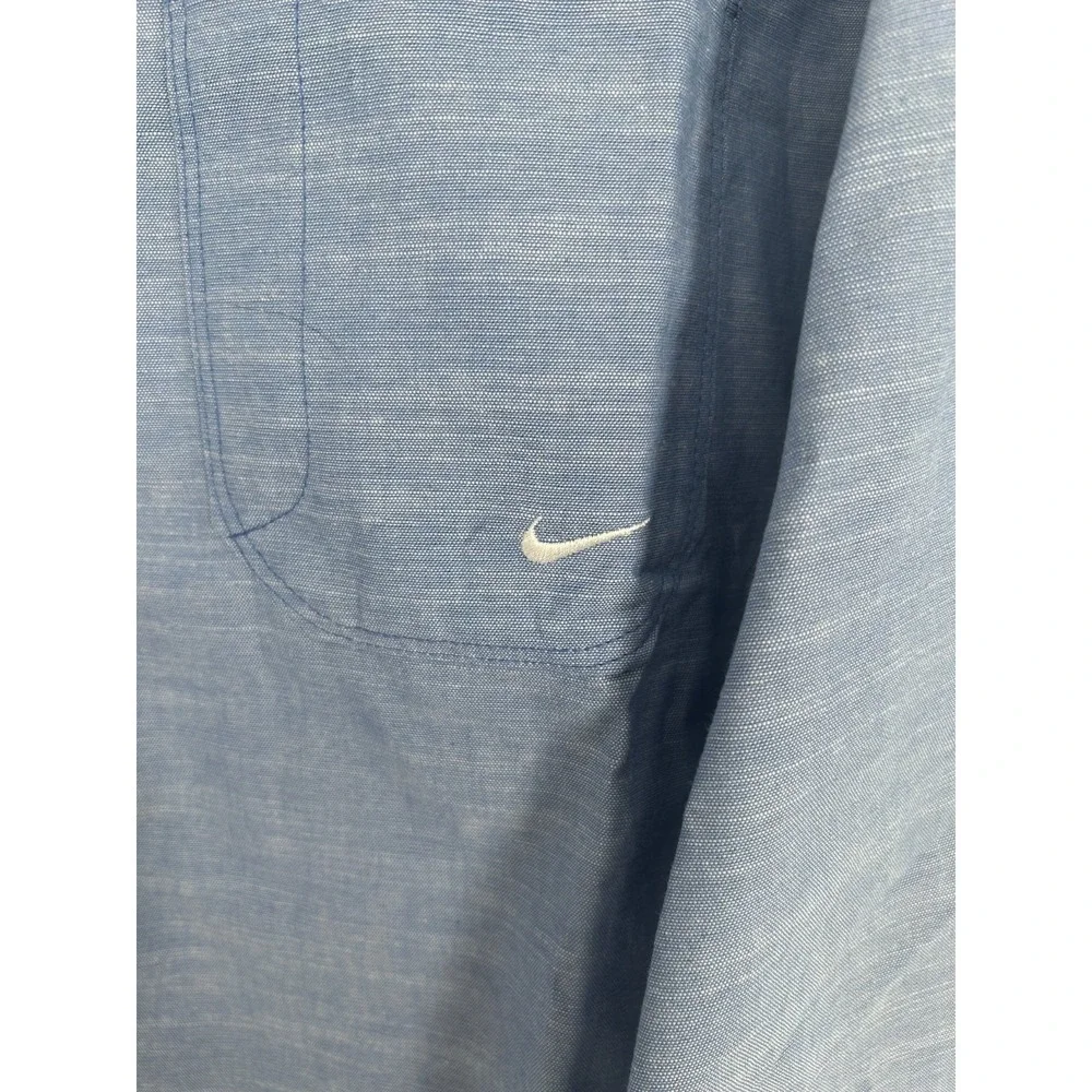 Nike Life Button Up Shirt Small Blue Chambray Long Sleeve Loose Fit HV0882-411